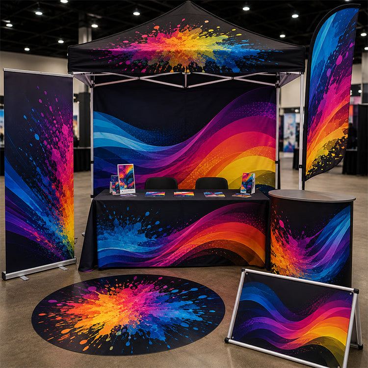 Custom prints and graphics including banners, vinyl decals, wall graphics and trade show displays