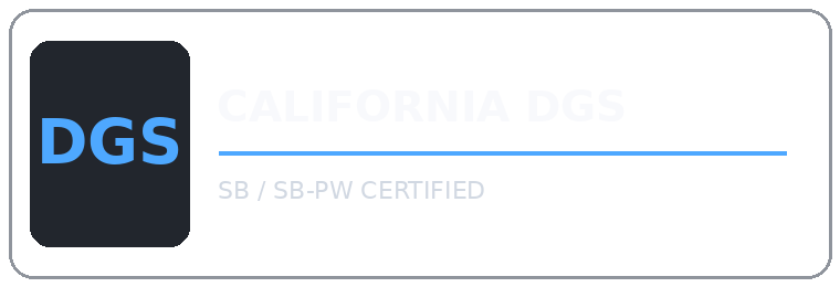 California DGS SB and SB-PW certified