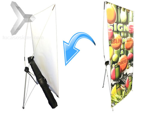 Banner Stand Económico | Una cara con estuche de transporte | Impresión personalizada opcional 32"x 79"